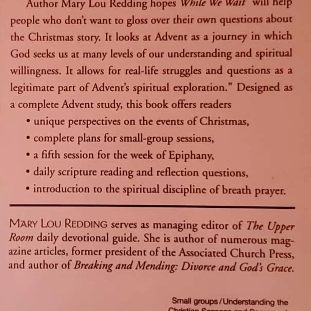 2002 Upper Room Book Explaining Advent by Mary Lou Redding